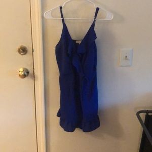 Navy blue ruffled romper